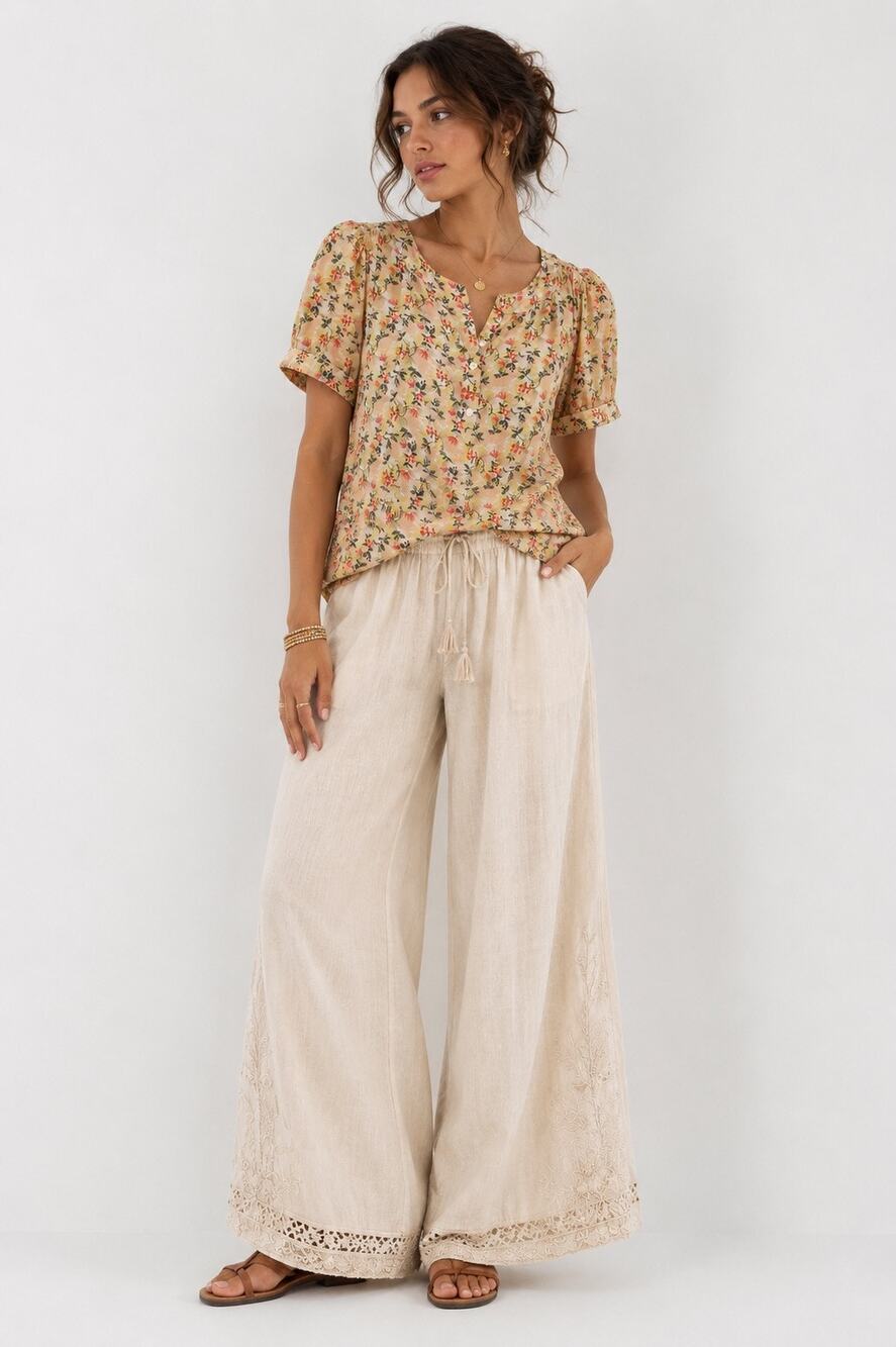 Monsoon Floral Ruched Sleeve Blouse S 100% Viscose Peasant Boho Cottagecore Top